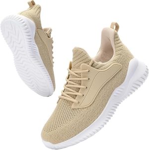 Tennis Shoes Walking Sneakers - Memory Foam Running Slip On Gym Athletic Workout Nursing Comfort Work Shoe Lightweight