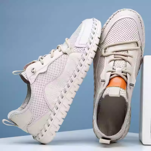 Men's shoes made of top-grain cowhide, breathable, sweat-absorbent, and with a soft sole